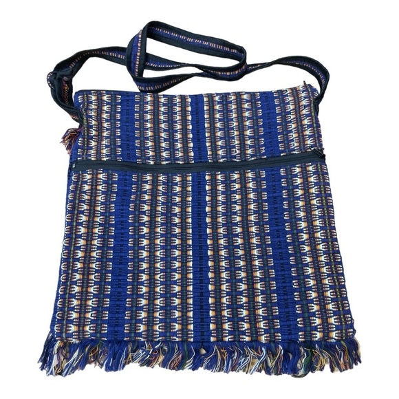 Woven multicolored Boho Crossbody Purse from Mexico - Picture 1 of 10